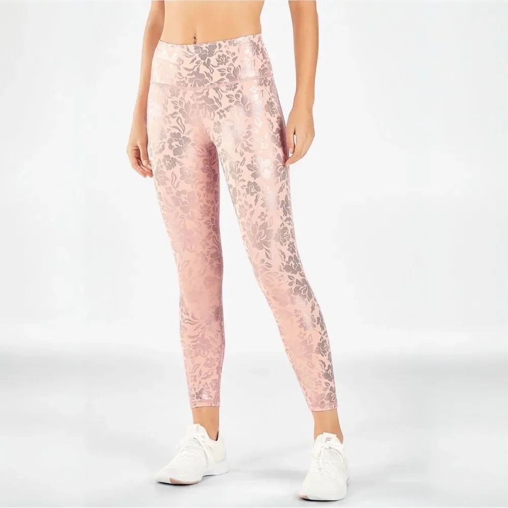 Fabletics Oasis PureLuxe High-Waisted 7/8 Legging Pink Foil Floral
